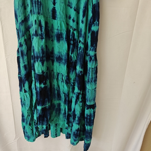 Natural Life Rebecca Midi Dress Turquoise Navy Tie Dye Size XL Women's - Picture 3 of 12